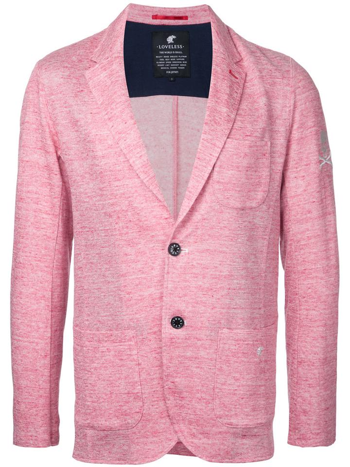 Loveless - Classic Blazer - Men - Cotton/linen/flax - 1, Pink/purple, Cotton/linen/flax