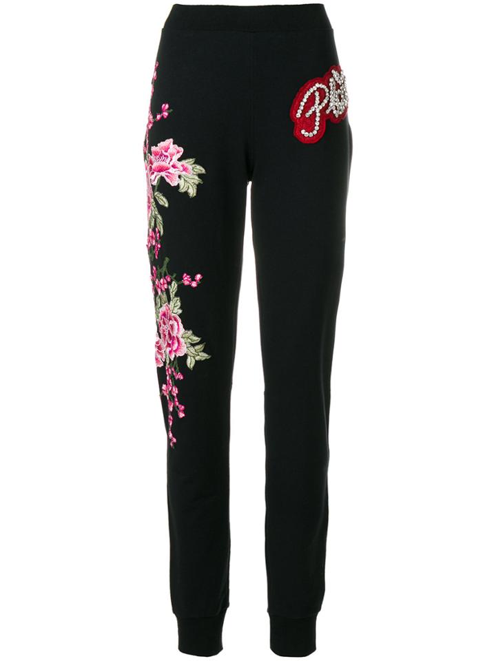 Philipp Plein Flower Patch Sweatpants - Black