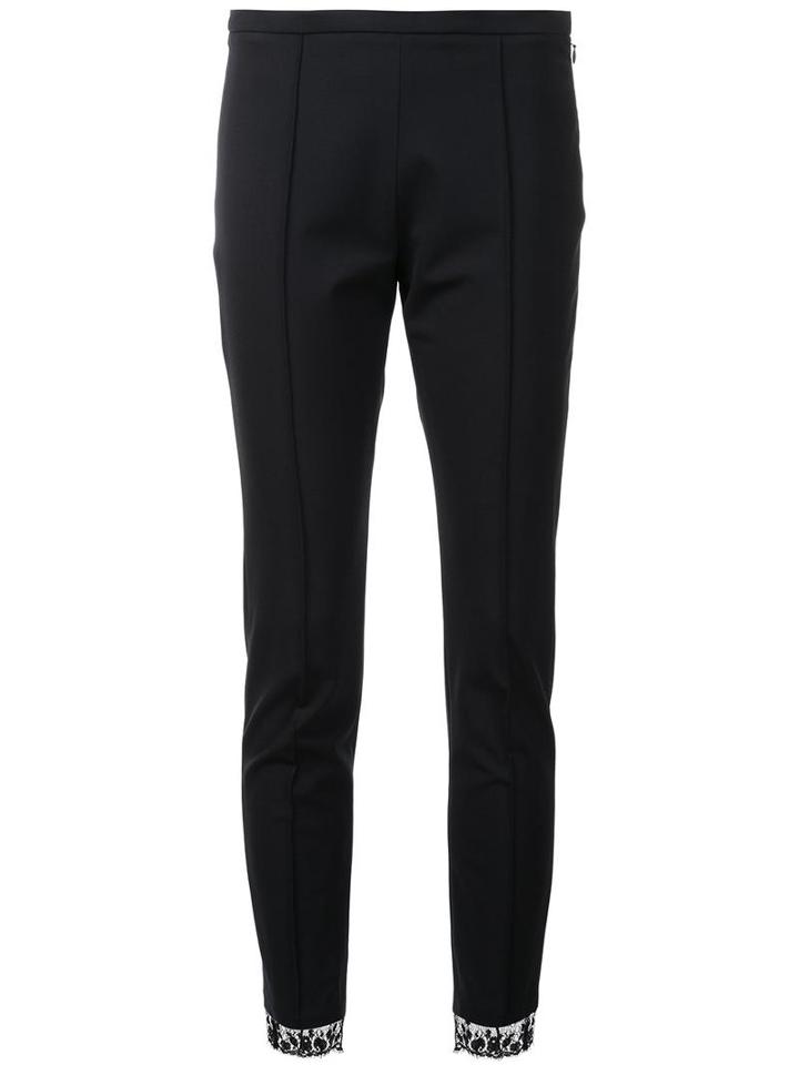 Sharon Wauchob Lace Detail Skinny Trousers, Women's, Size: 38, Black, Viscose/spandex/elastane