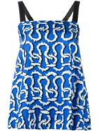 Kenzo Curvy Lines Print Top, Women's, Size: 36, Blue, Silk