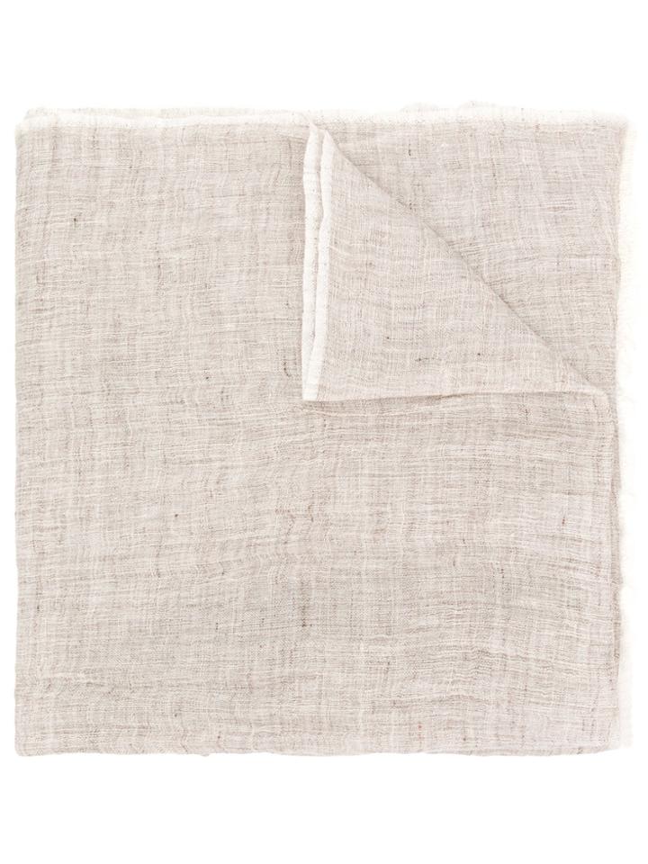 Eleventy Frayed Knitted Scarf - Nude & Neutrals