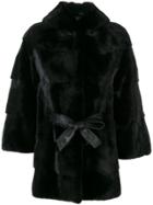 Cara Mila Zofia Mink Coat - Black
