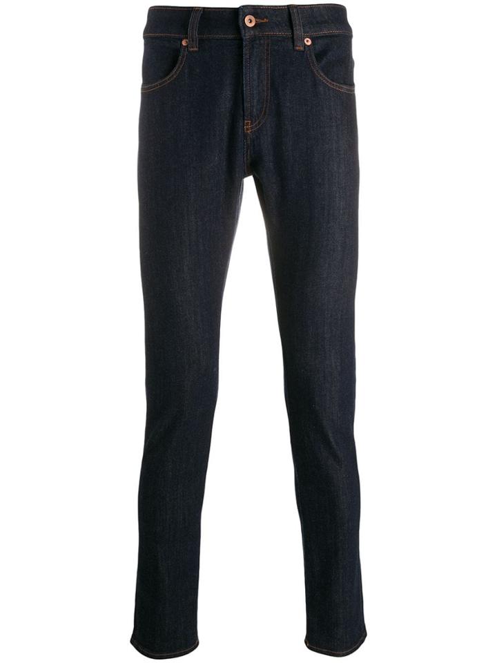 Natural Selection Contrasting Stitch Skinny Jeans - Blue