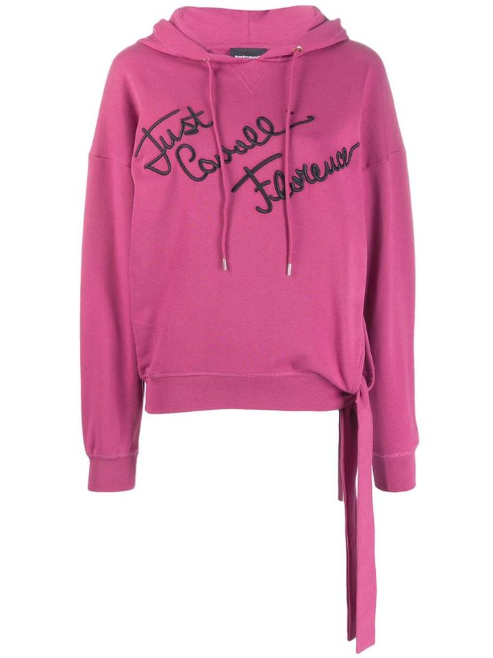 Just Cavalli Embroidered Logo Hoodie - Pink