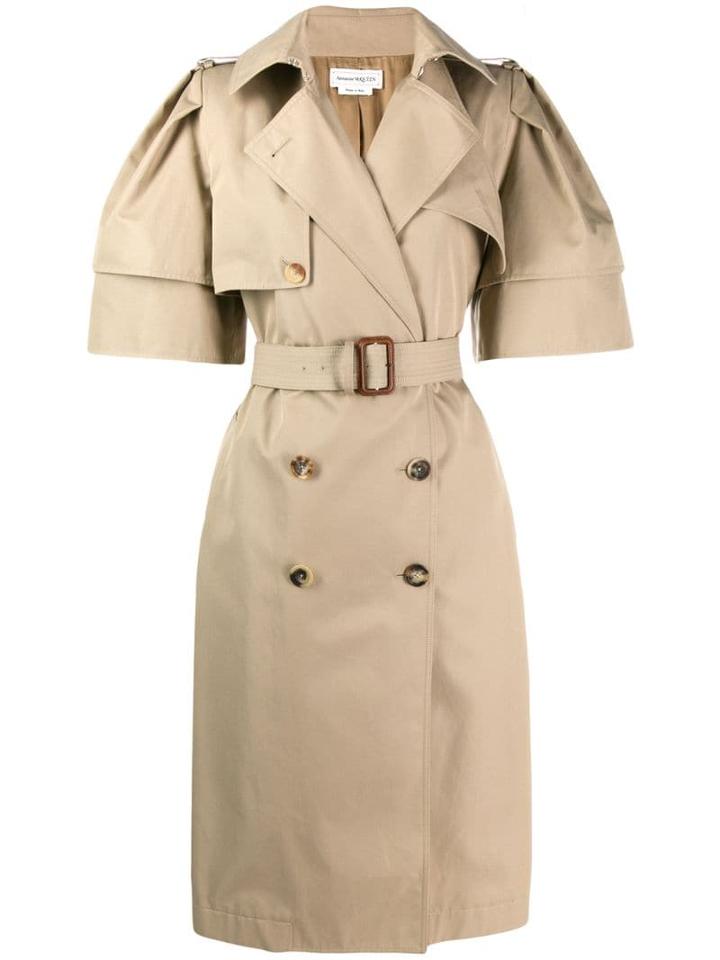 Alexander Mcqueen Wild Short Sleeve Trench Coat - Neutrals