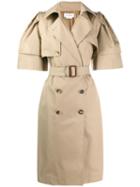 Alexander Mcqueen Wild Short Sleeve Trench Coat - Neutrals