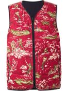Visvim Printed Vest, Men's, Size: 4, Red, Cotton/goose Down