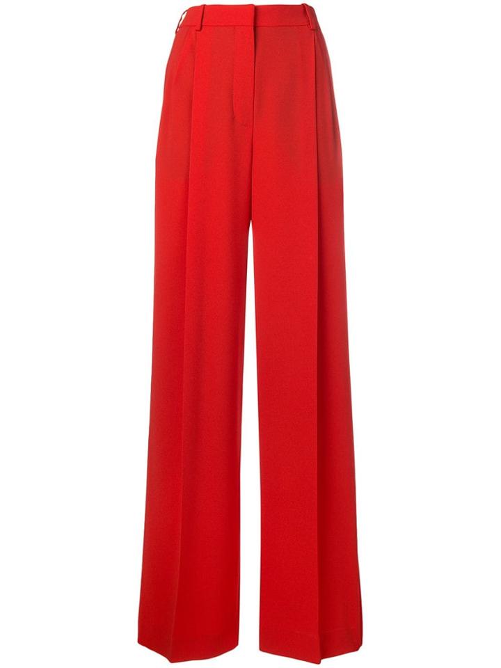 Sonia Rykiel Pleated Wide Leg Trousers - Red