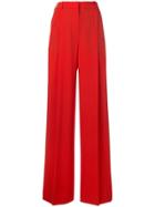 Sonia Rykiel Pleated Wide Leg Trousers - Red