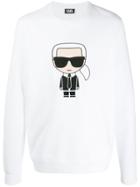 Karl Lagerfeld Ikonik Embroidered Sweatshirt - White