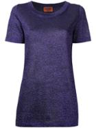 Missoni Glitter Effect T-shirt, Women's, Size: 46, Pink/purple, Polyester/cupro/viscose