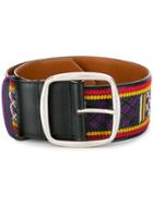 Etro Embroidered Thick Belt - Black