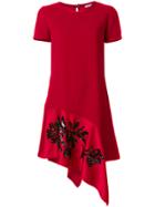 P.a.r.o.s.h. Embellished Draped T-shirt Dress - Red
