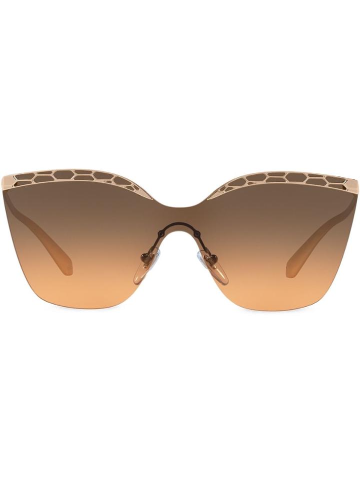 Bulgari Cat-eye Cut-out Sunglasses - Brown