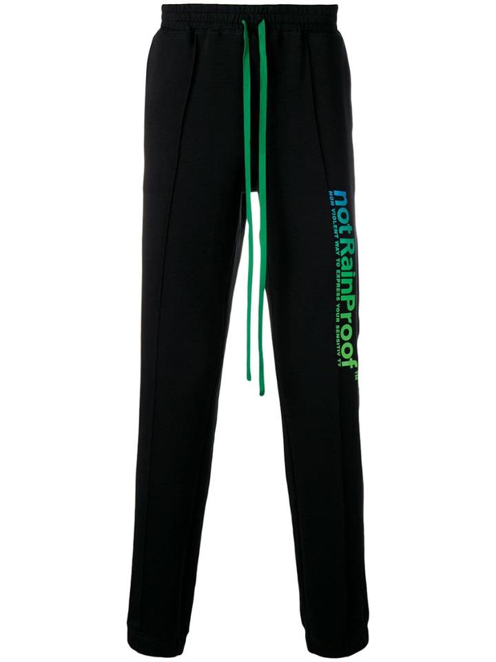 Styland Printed Track Pants - Black