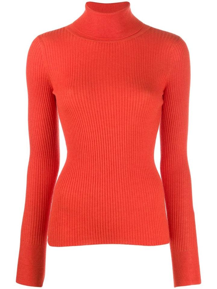 Snobby Sheep Ribbed Knit Sweater - Orange
