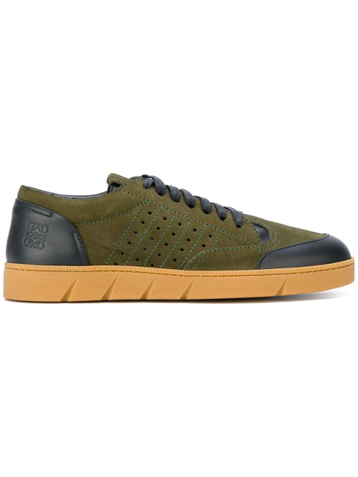 Loewe Contrast Panel Sneakers - Green