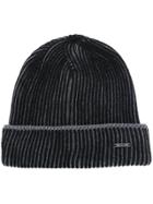 Boss Hugo Boss Ribbed Logo Beanie Hat - Black