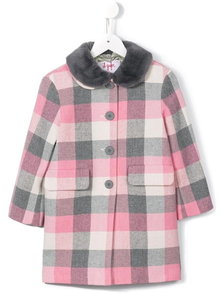 Il Gufo Checked Coat, Girl's, Size: 8 Yrs, Pink/purple