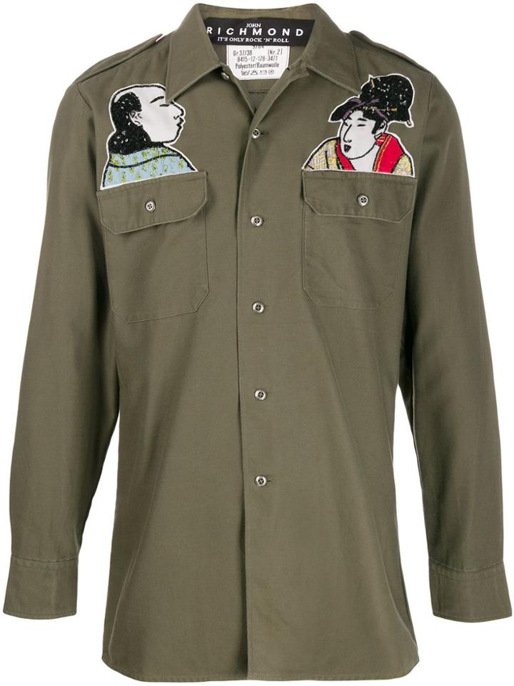 John Richmond Patch Detail Shirt Jacket - Green