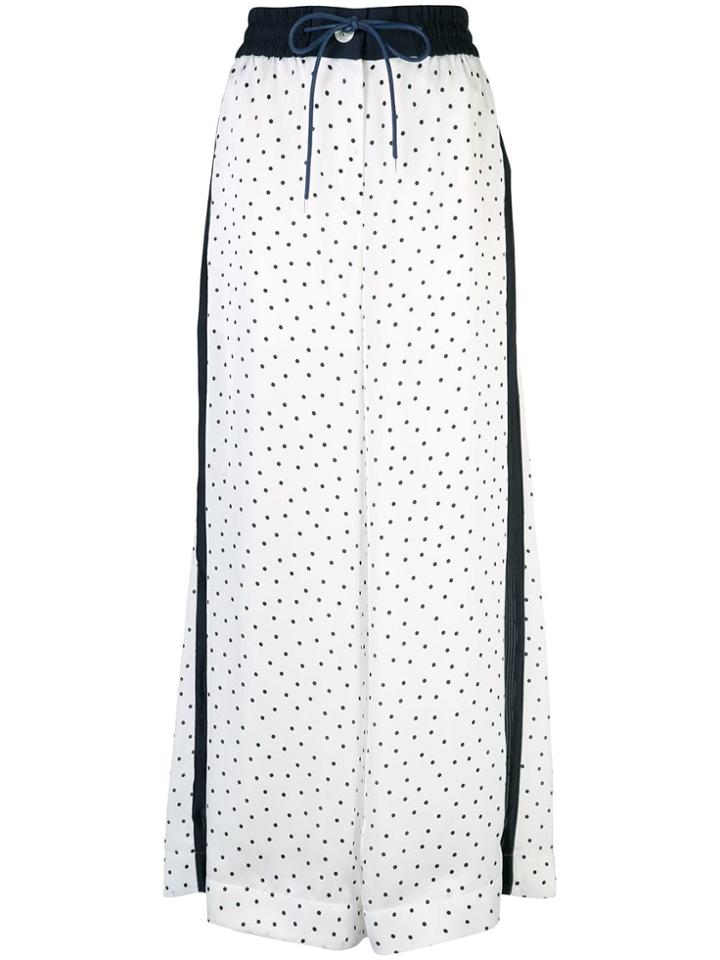 Sacai Polka Dot Wide Leg Joggers - White