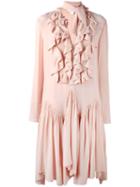 Chloé Ruffled Neck Tie Dress - Pink