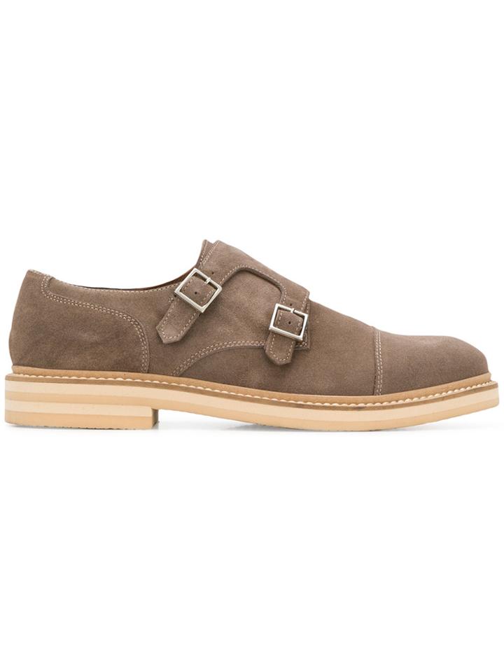 Eleventy Buckle Loafers - Brown