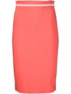 Mugler High-waisted Pearl Skirt, Women's, Size: 42, Pink/purple, Viscose/polyimide/spandex/elastane