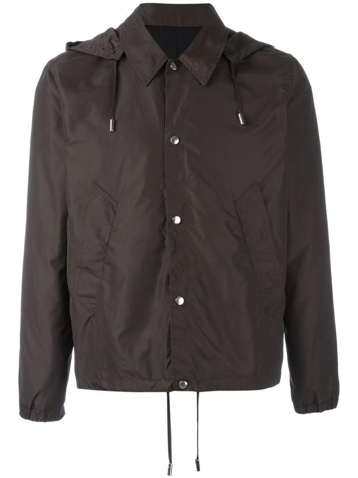 Ami Alexandre Mattiussi Hooded Windbreaker, Men's, Size: Medium, Brown, Polyamide
