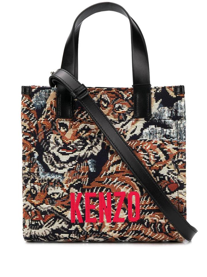 Kenzo Jungle Flying Tiger Jacquard Tote Bag - Black