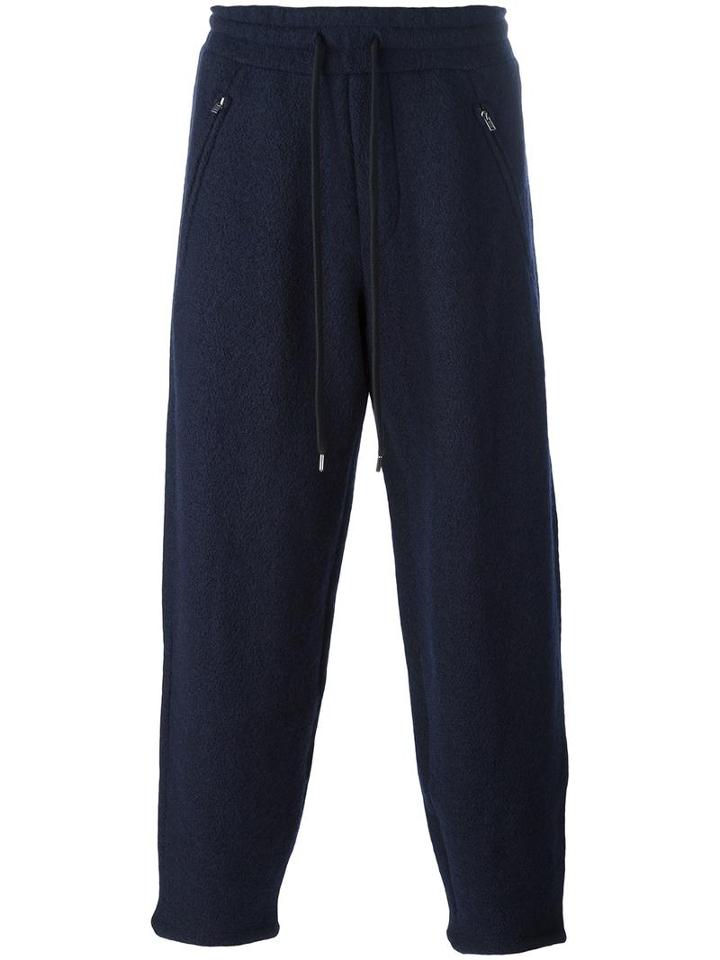 Ports 1961 'micro Boucle Felted' Trousers, Men's, Size: Medium, Blue, Wool