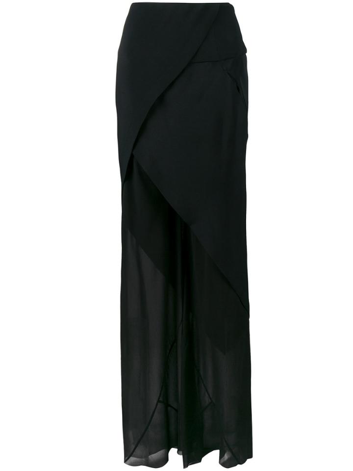 Kitx Sheer Trousers With Asymmetric Skirt - Black
