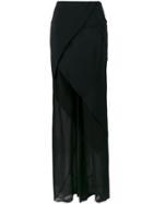 Kitx Sheer Trousers With Asymmetric Skirt - Black