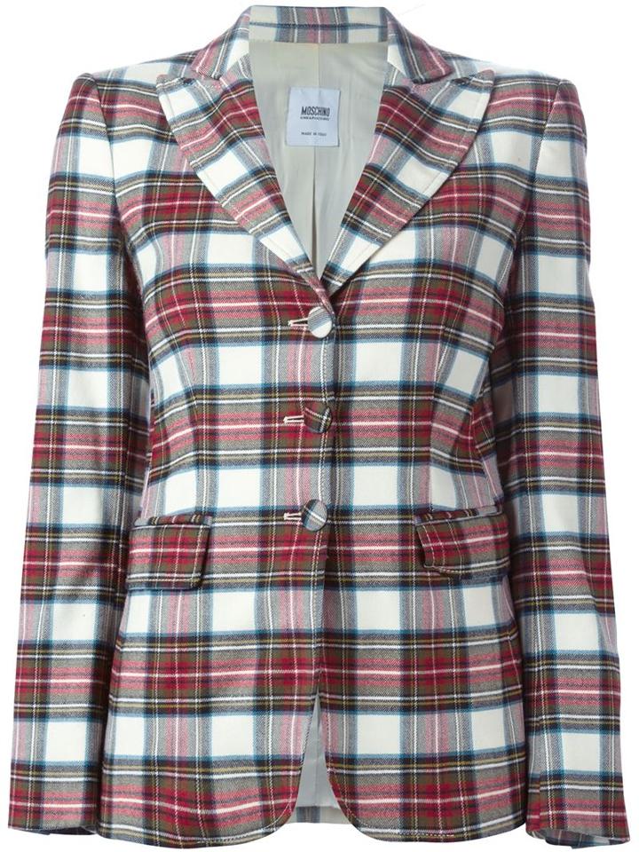 Moschino Vintage Tartan Print Blazer