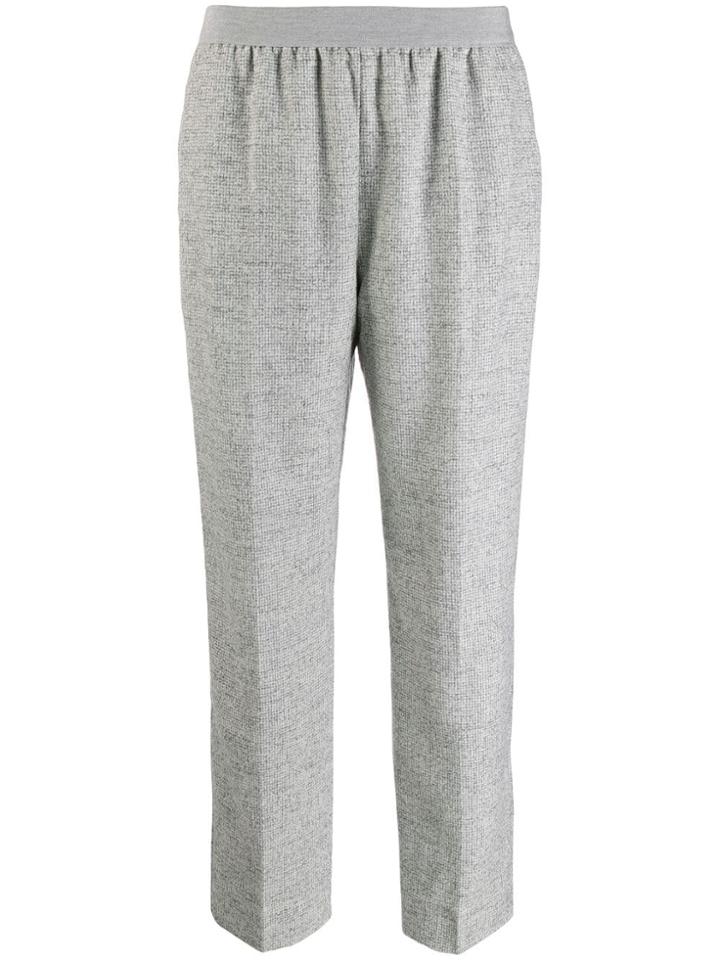 Agnona Mottled Check Trousers - Grey