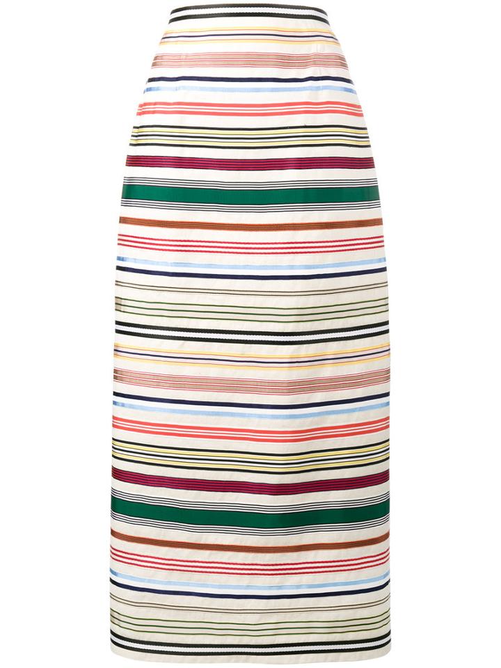 Rosie Assoulin - Ribbon Rainbow Stripe Skirt - Women - Cotton - 8, Women's, Nude/neutrals, Cotton
