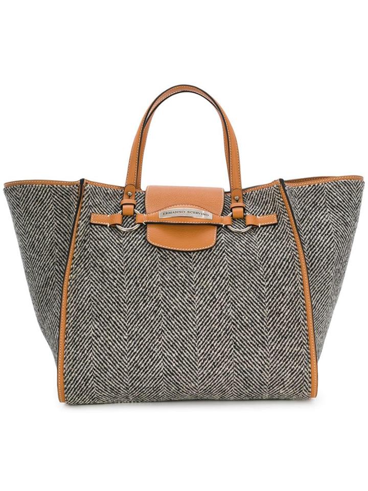 Ermanno Scervino Herringbone Tote Bag - Black