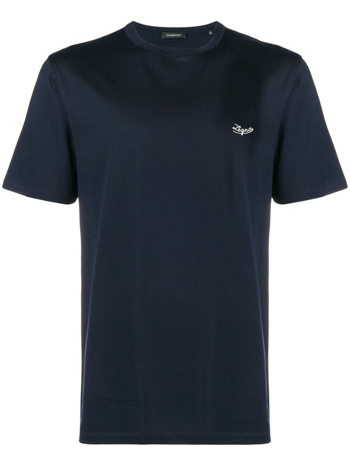 Ermenegildo Zegna Embroidered T-shirt - Blue