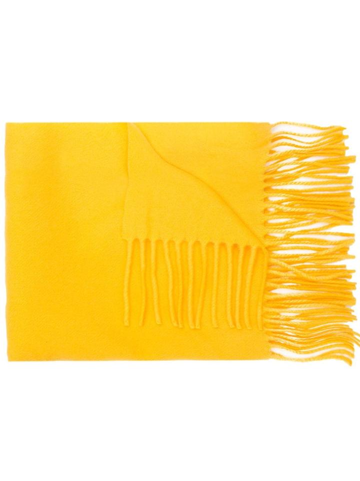 Moncler Fringed Scarf - Yellow