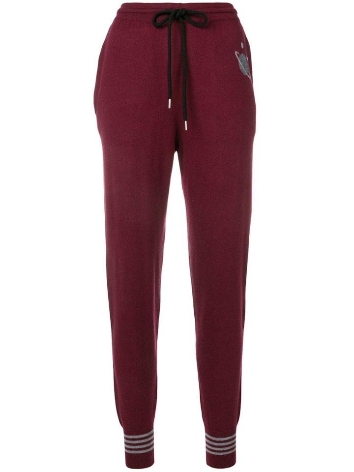 Markus Lupfer Knit Intarsia Planet Track Pants - Red