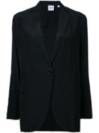 Aspesi - One Button Blazer - Women - Silk - 46, Black, Silk