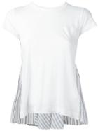 Sacai T-shirt With Stripe-embellished Back - White