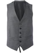 Ermenegildo Zegna Micro Houndstooth Waistcoat, Men's, Size: 48, Grey, Wool/cupro