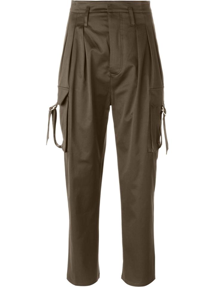 Balmain High Waist Trousers - Brown