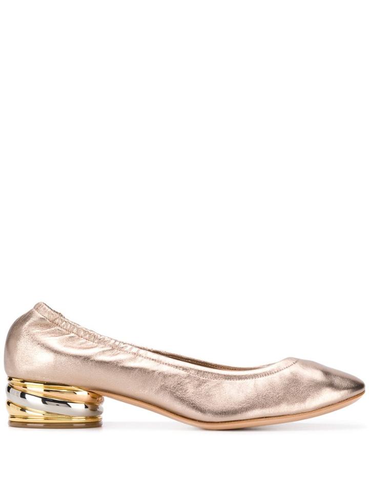 Casadei Trio Heel Pumps - Gold