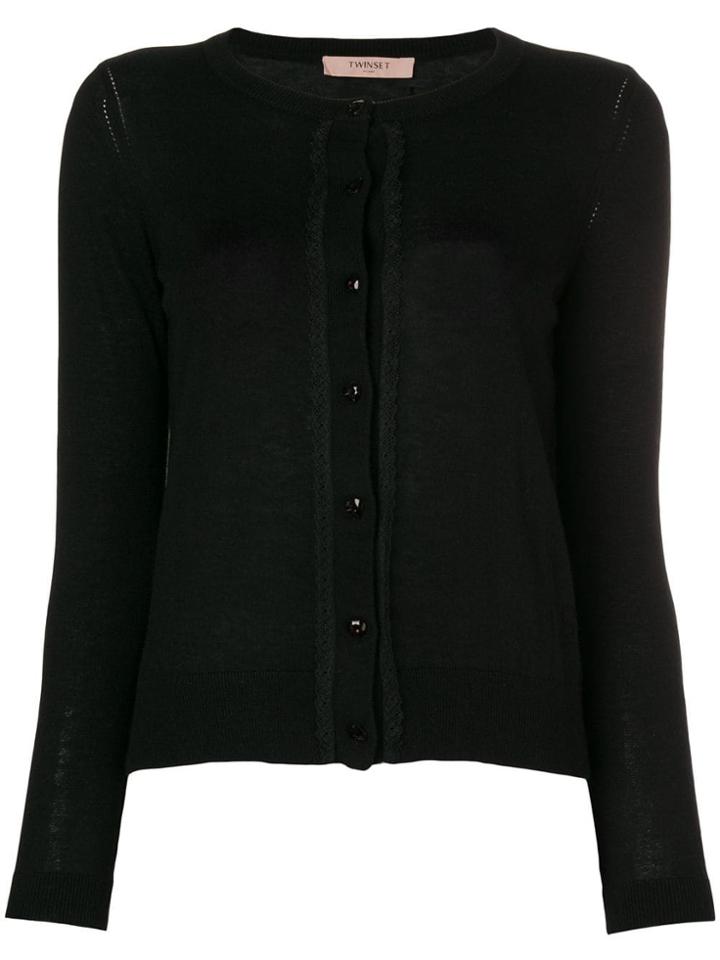 Twin-set Ruffled Buttons Cardigan - Black