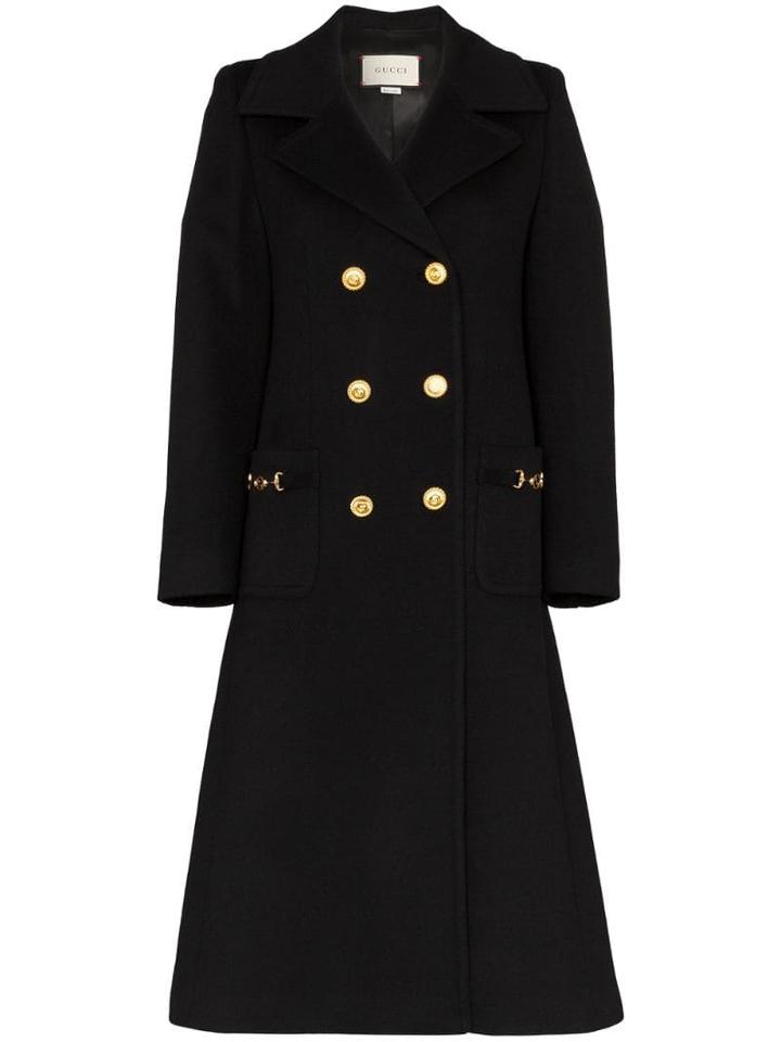 Gucci Miltary Gg Wool Coat - Black