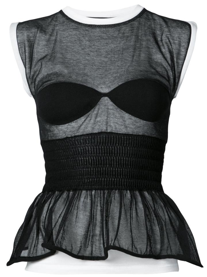 Alexander Wang Transparent Flared Top - White