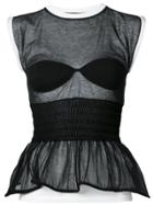 Alexander Wang Transparent Flared Top - White