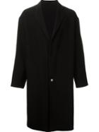 H Beauty & Youth. Single Breasted Coat, Men's, Size: Medium, Black, Cupro/wool/nylon
